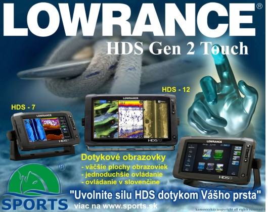 Velkosklad SPORTS predstavuje najnoviu novinku - Dotykov sonary Lowrance HDS7 GEN2 TOUCH