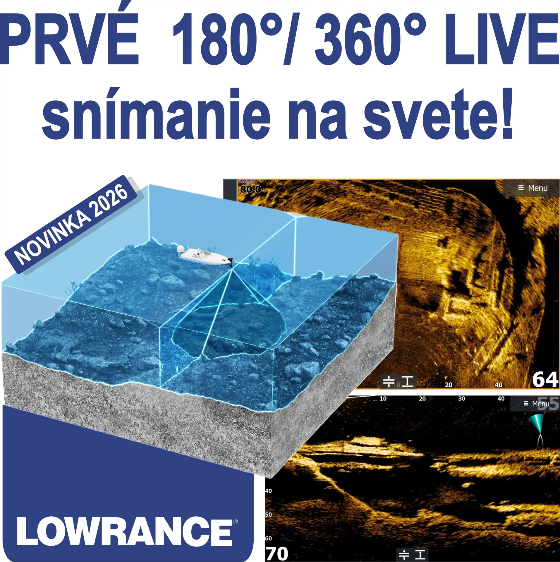 Live sonar Lowrance ActiveTarget 2 XL so 180 a 360 stup�ov�m sn�man�m