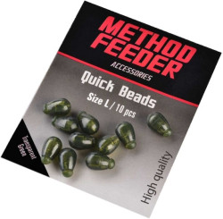 Konektor Method Feeder Quick beads 10ks -zelen